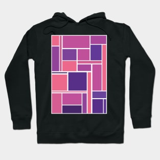 Modern Monochromatic Purple Geometric Pattern Graphic Design Hoodie